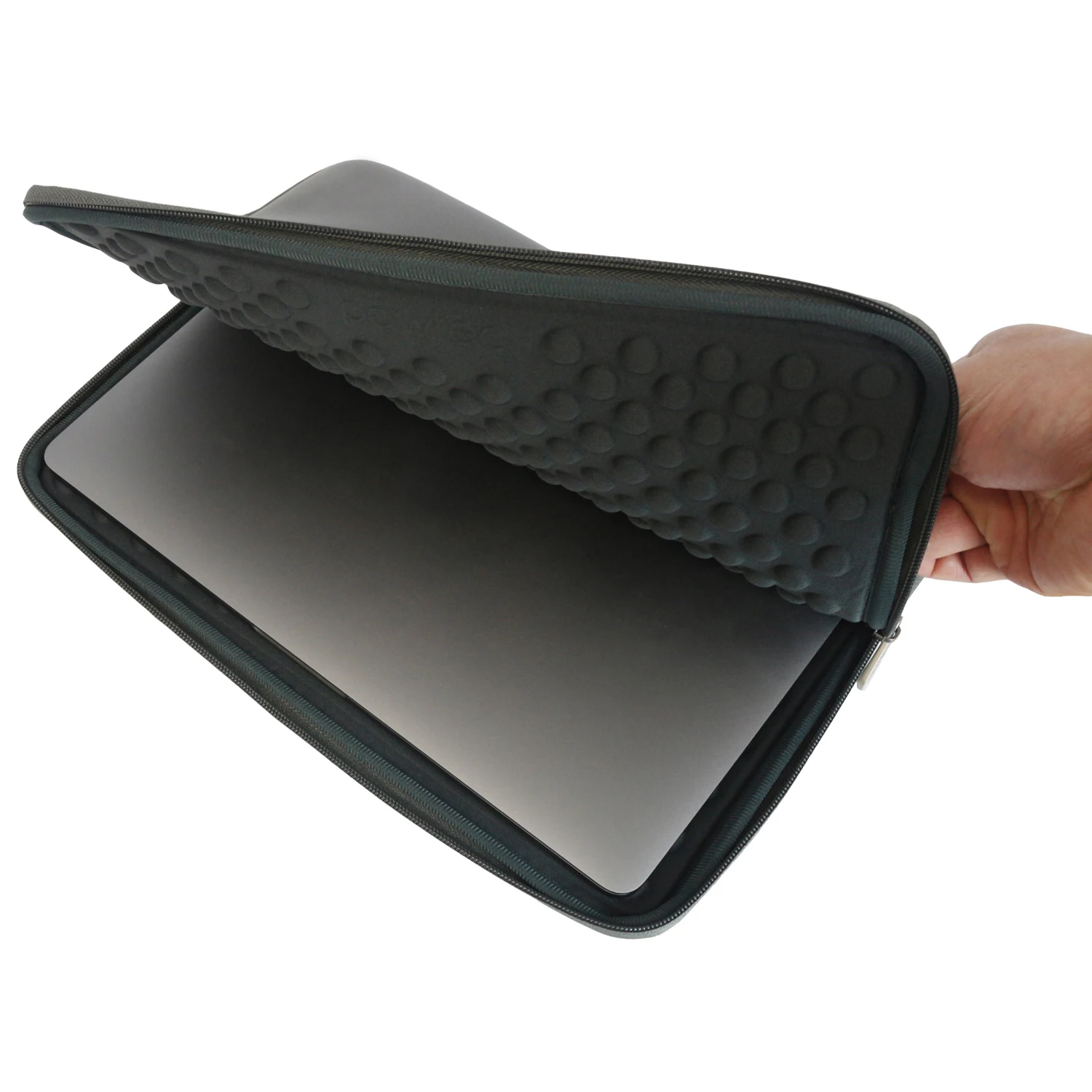 
Gray Neoprene and Lycra Dust Cover Sleeve Bag with Front Accessory Pocket for 13 inch MacBook and Laptops 