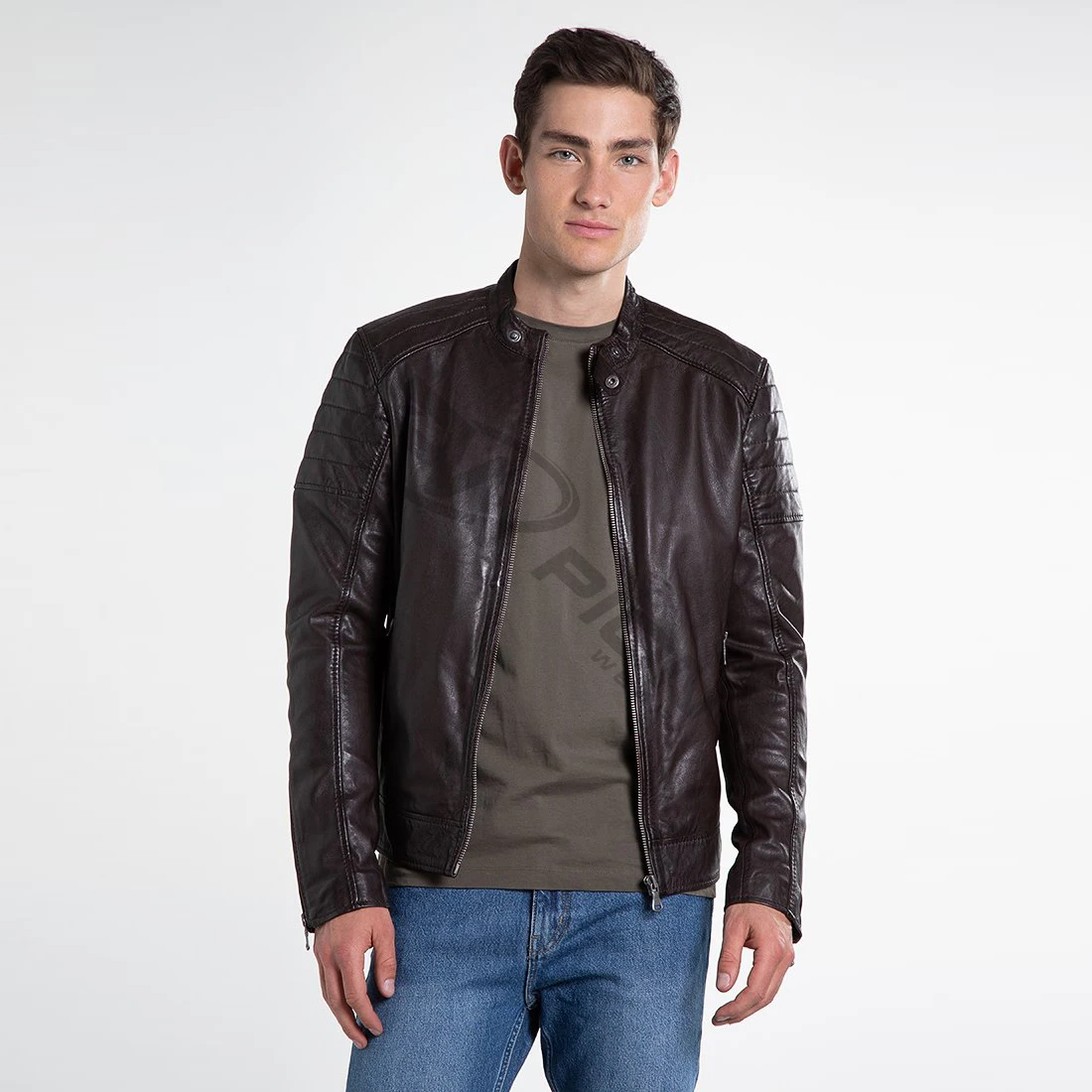 
Wholesale 2021 Pakistan mens leather jacket Genuine Sheep Skin leather jacket cheap winter leather Coat for men 