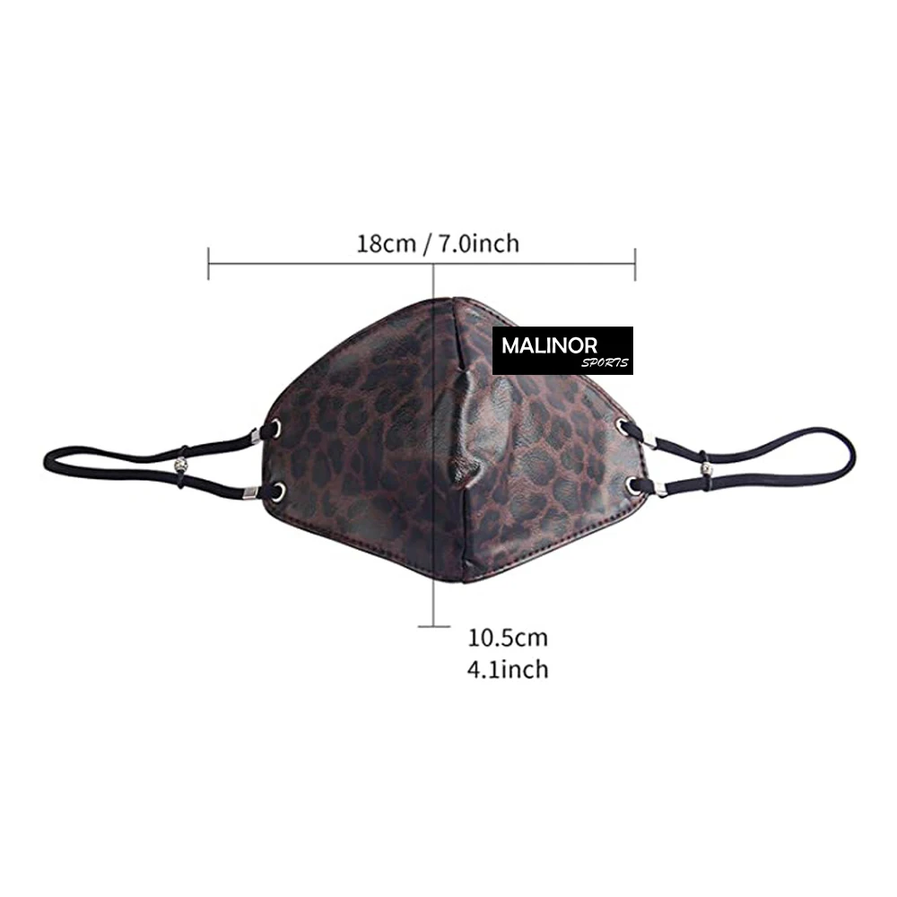 Print Leather Fashionable Face Cover Breathable Half Face Anti-Dust Sports Mask for Men Women