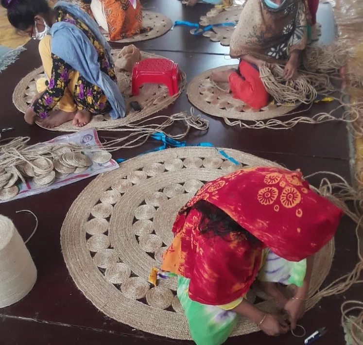 90x60 cm Handmade Loomed Technics Plain Cotton Rugs from Bangladesh