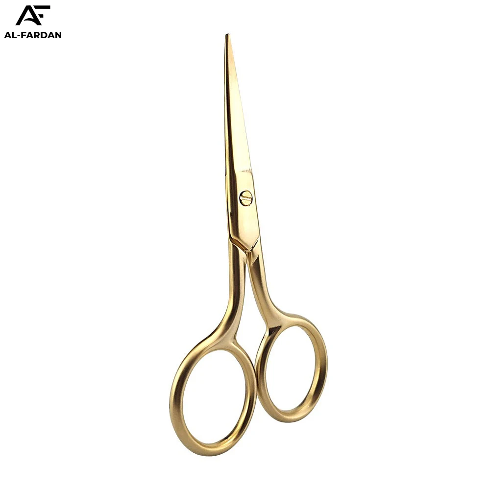 OEM Accepted Japanese Stainless Steel 24K Gold Plated Color Eyebrow Trimming Cuticle Scissors Beauty Care Eyelash Scissors