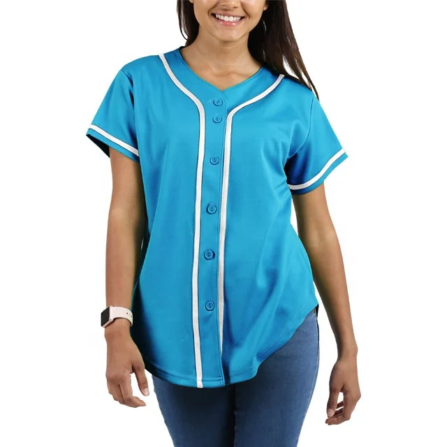 
100 Polyester Custom Blank Plain Sublimated Women Baseball Jersey 