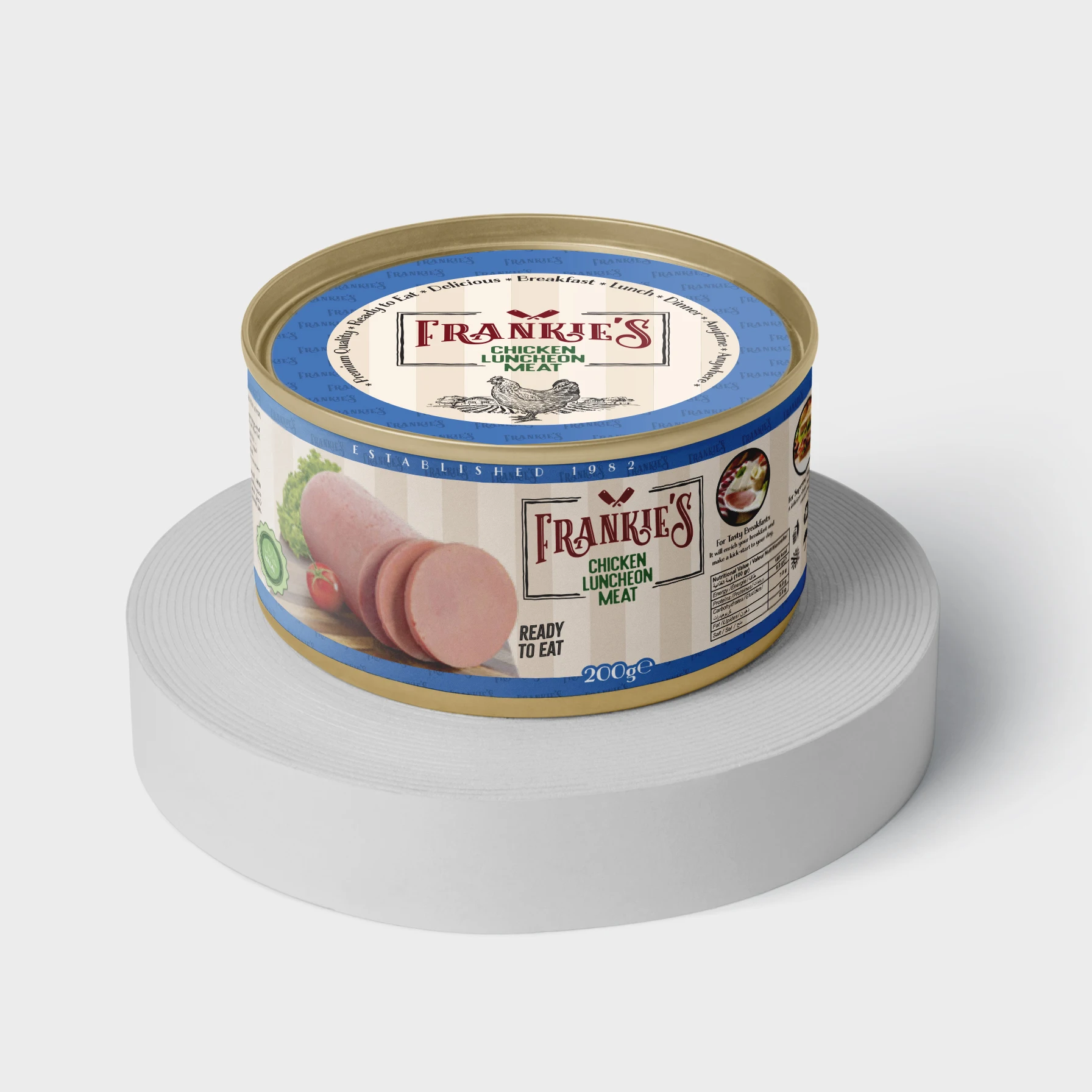 
850 gr Frankies Chicken Luncheon Meat Premium Quality Affordable Price 