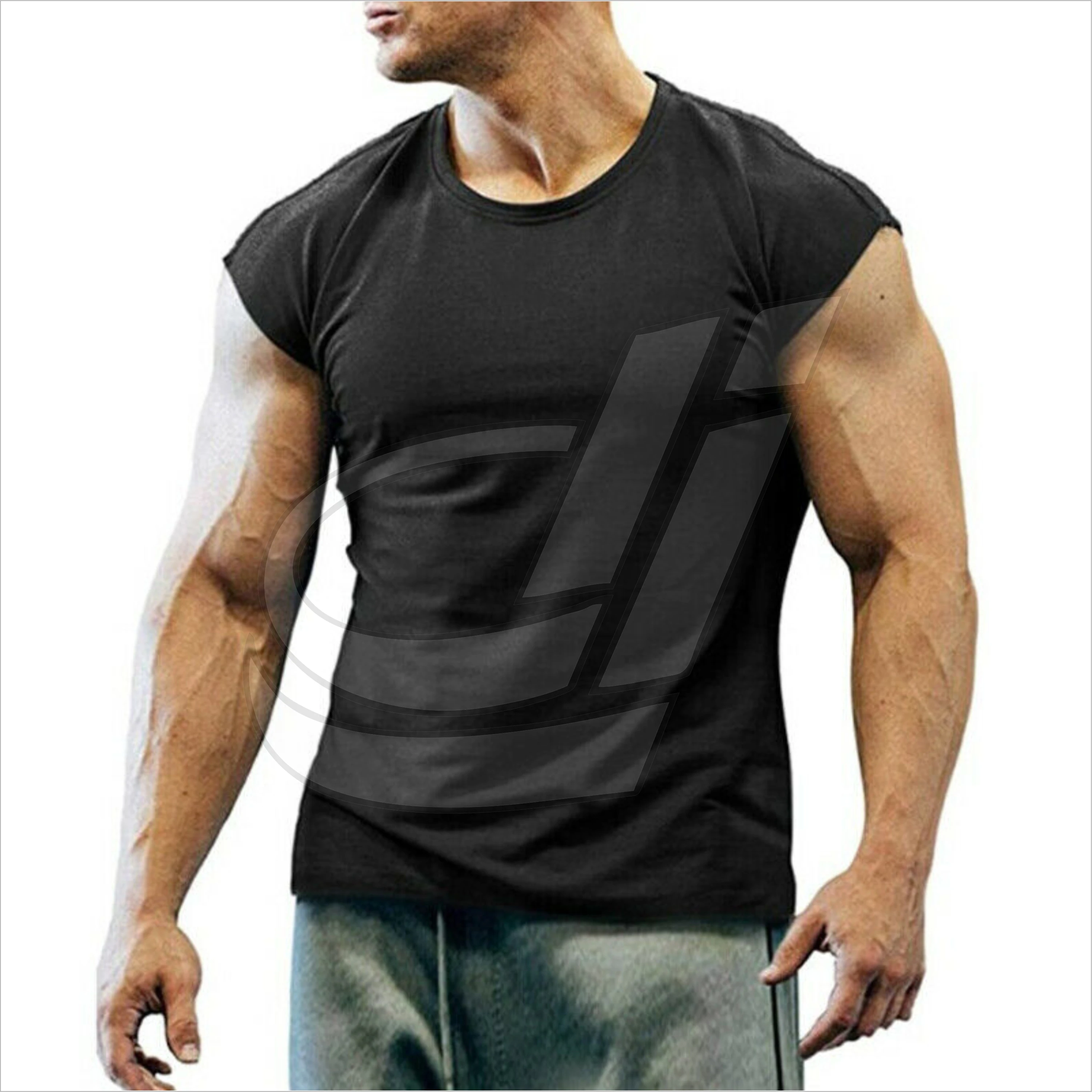 Оптовая продажа мужские однотонные майки с индивидуальным логотипом хлопковые дышащие из полиэстера нижнее белье