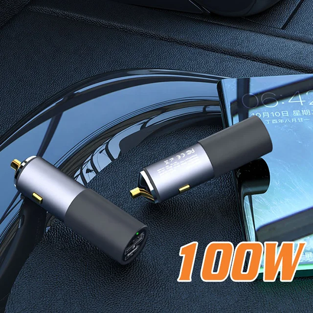 Заводская поставка Горячая Распродажа usb c тонкая высокая мощность 100 Вт быстрая зарядка автомобильное зарядное устройство pd pps qc3.0 Автомобильное type для ноутбука