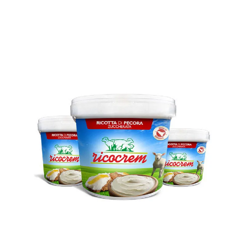 High Quality Flavored Italian Sweet Frozen Sheep ricotta Cream Bucket 3,5 kg 240 x pallet for Export