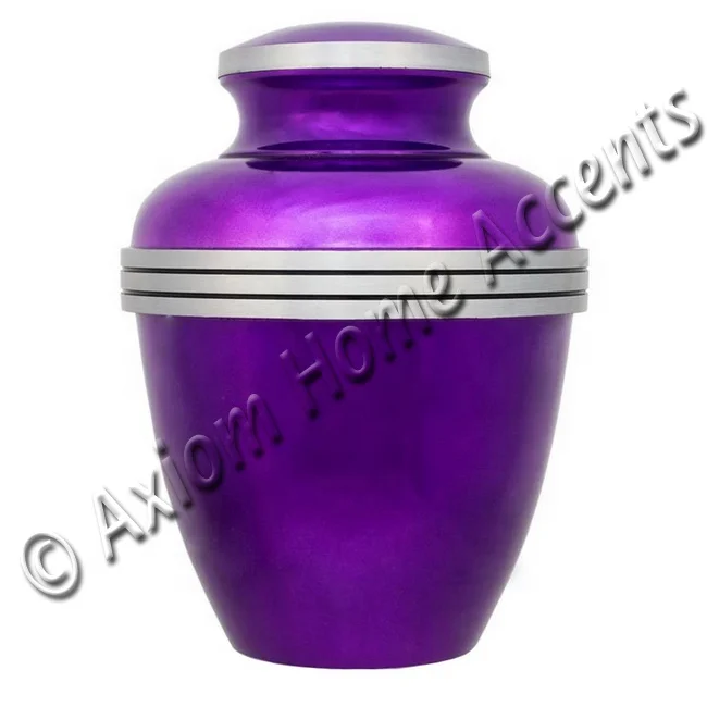 Cheap Wholesale Black Metal Pet Cremation Urn Avalon with Silver Bands Burial Urn For Ashes of Pets By Axiom Home Accents