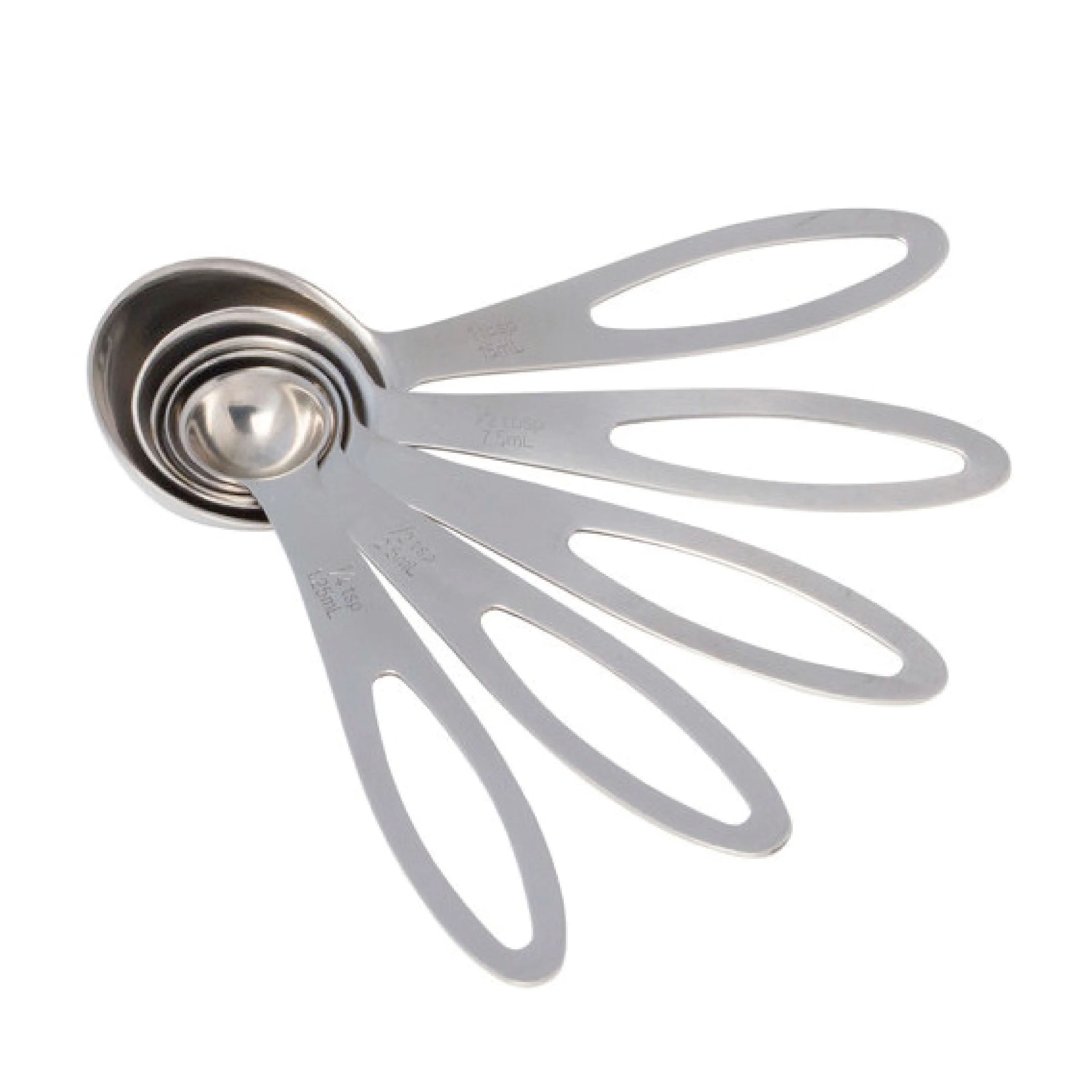 Food grade stainless steel 5 pieces measuring spoon set for cooking and baking