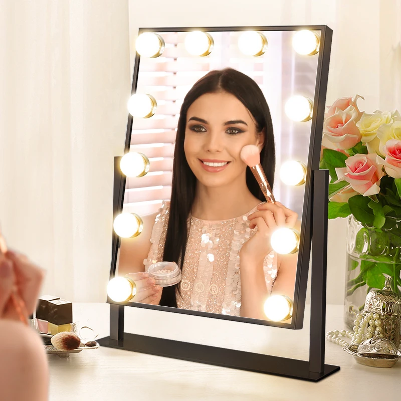 Производитель, поставщик, 12 лампочек, зеркало для макияжа в голливудском стиле со светодиодной подсветкой GMH2001