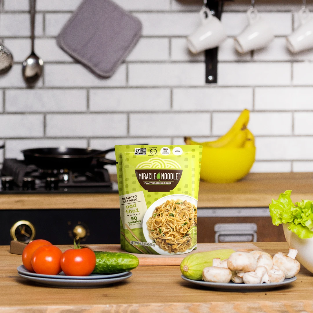 Ready to Eat Pad Thai Vegan Noodle Easy To Prepare Plant Based Healthy Noodles 280g Non GMO Food Low Fat Diet