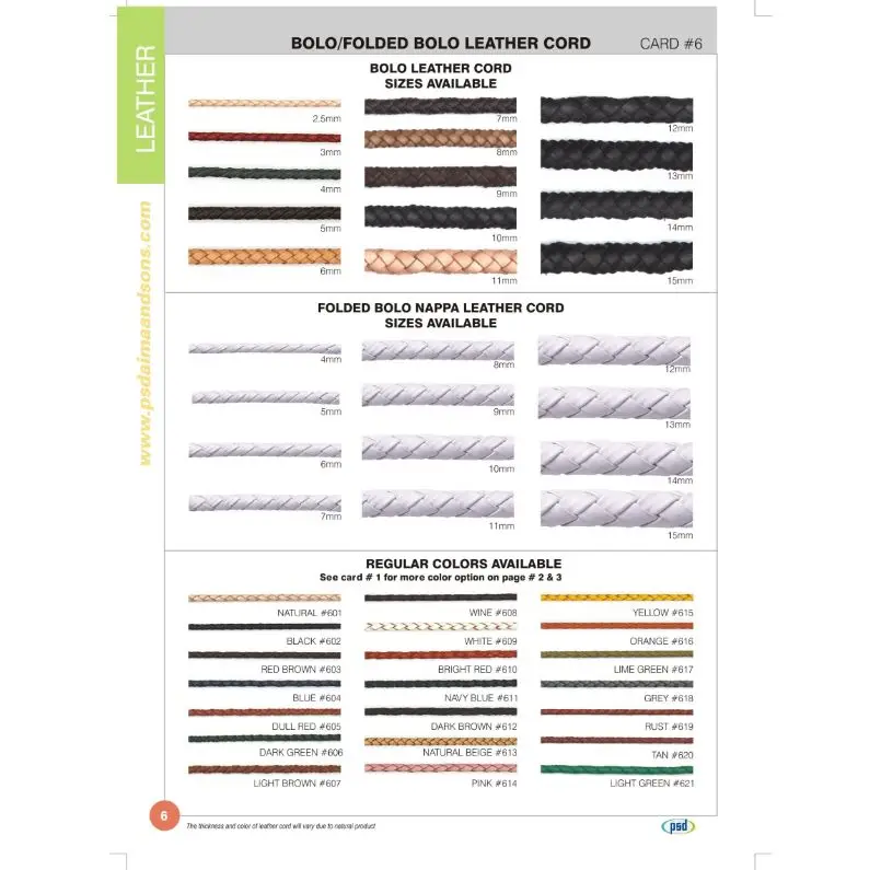 Unique Accessory Designer Fancy Trendy Leather Cords Expertly Designed Multi Color Bolo Braided Hot Sale Leather Cord