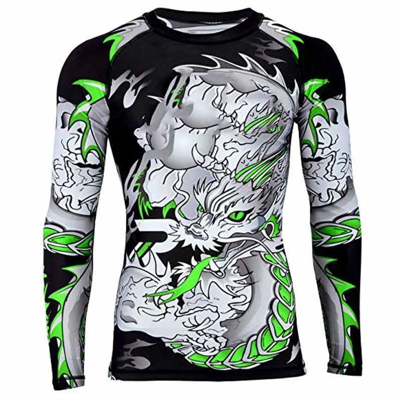 Rash Guard Polyester Jiu Jitsu Rashguard Custom Color Long Sleeves MMA Rash Guard Men