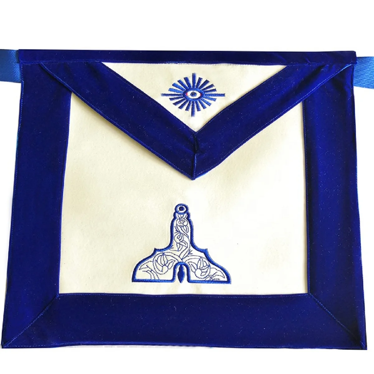 New Arrival Hand Embroidery Masonic Regalia Apron Bullion Wire & Silk Threads On Real Leather with high quality ribbon