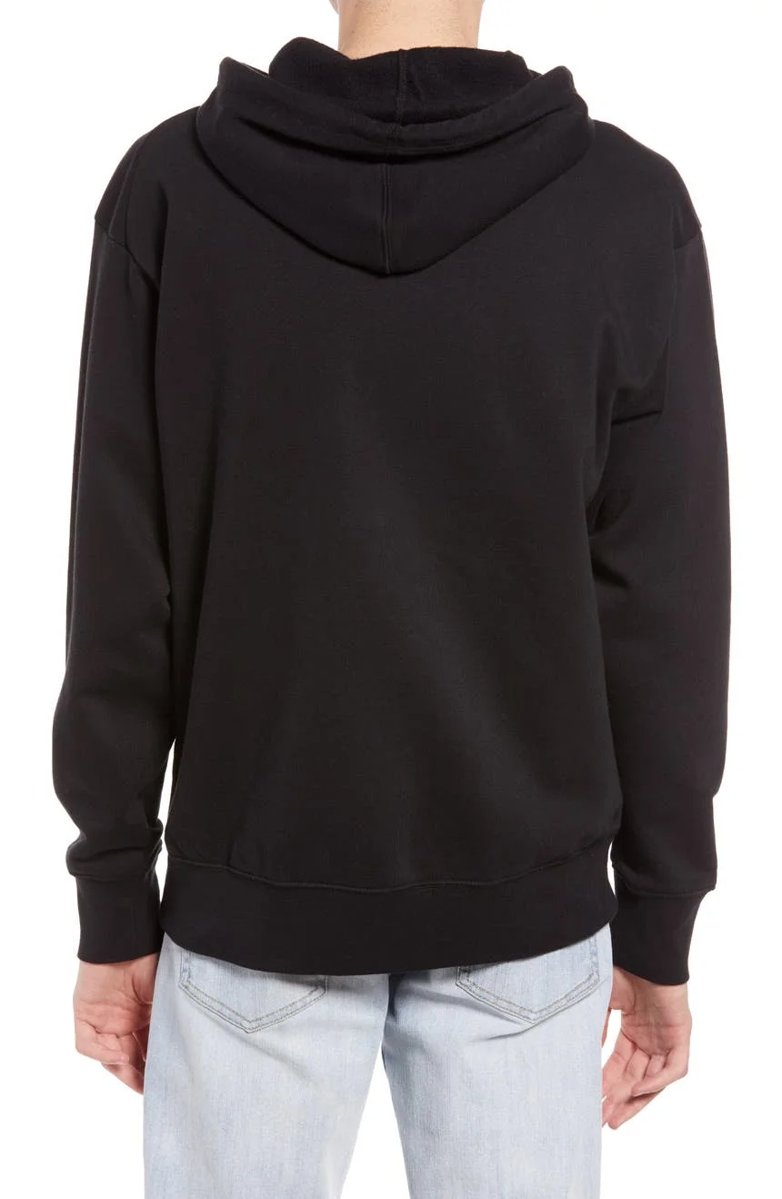 
New Design Solid Men S Clothing Wholesale Custom Logo Solid Over sized Black Hoodie Pullover 