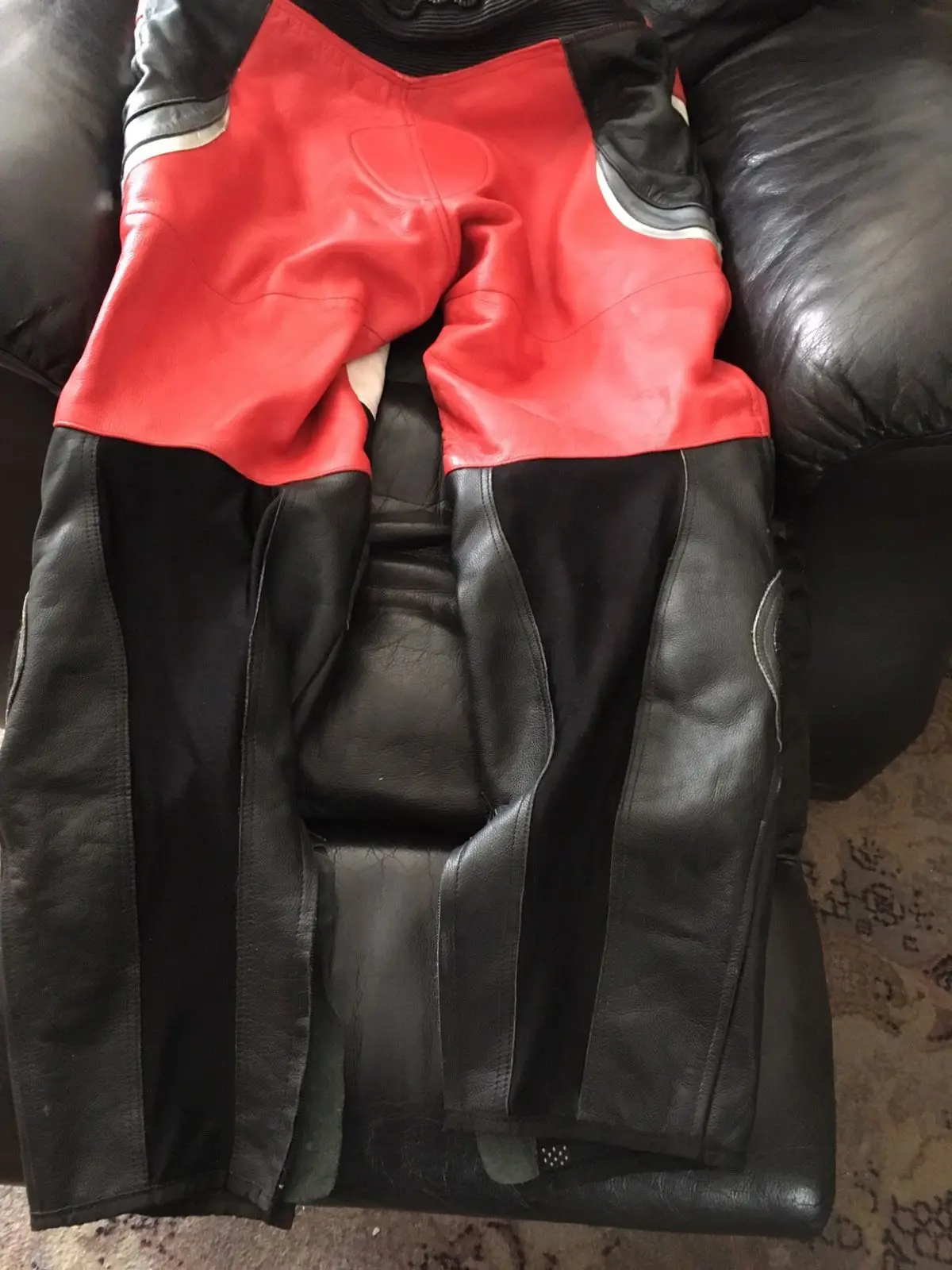 motorbike leather pant with slider