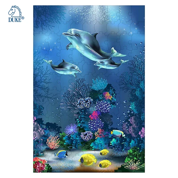 Kids Puzzle Game Dolphin Picture 100pcs Floor Puzzle Toys