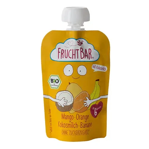 
Fruchtbar Organic puree Mango-orange-coconut milk-banana baby food porridge 100g 