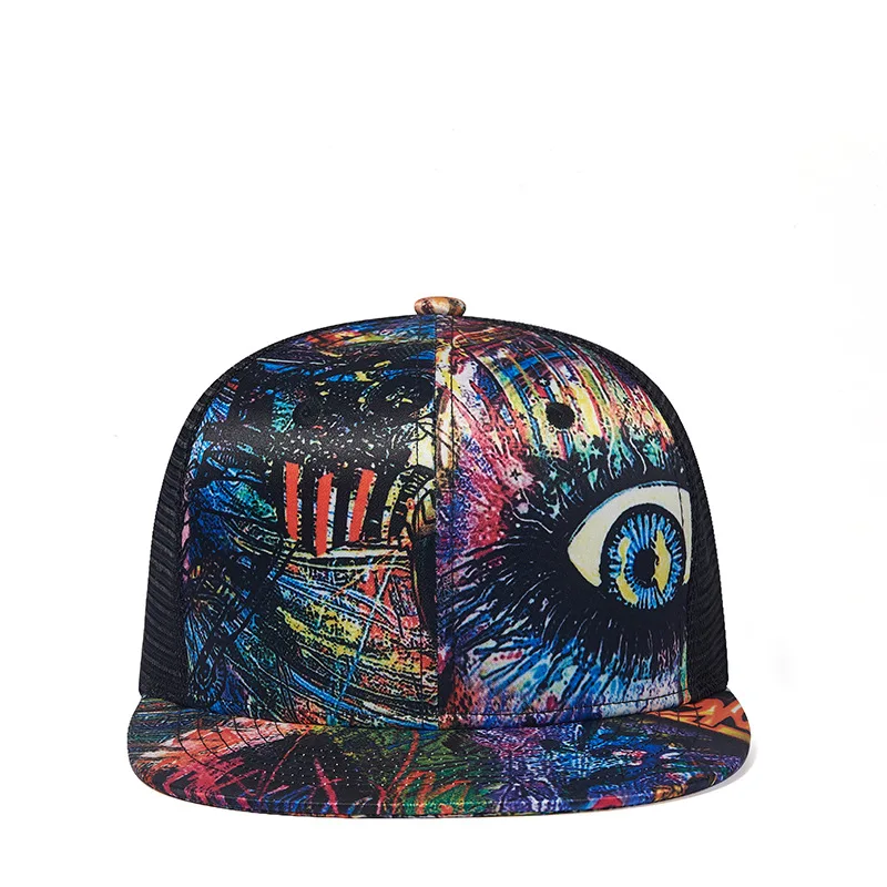 3D Printing Snap back Flat Brim Hat Street Dance Hip Printing Flat Bill Hawaiian Hats Design Your Own Snapback Cap/Hat