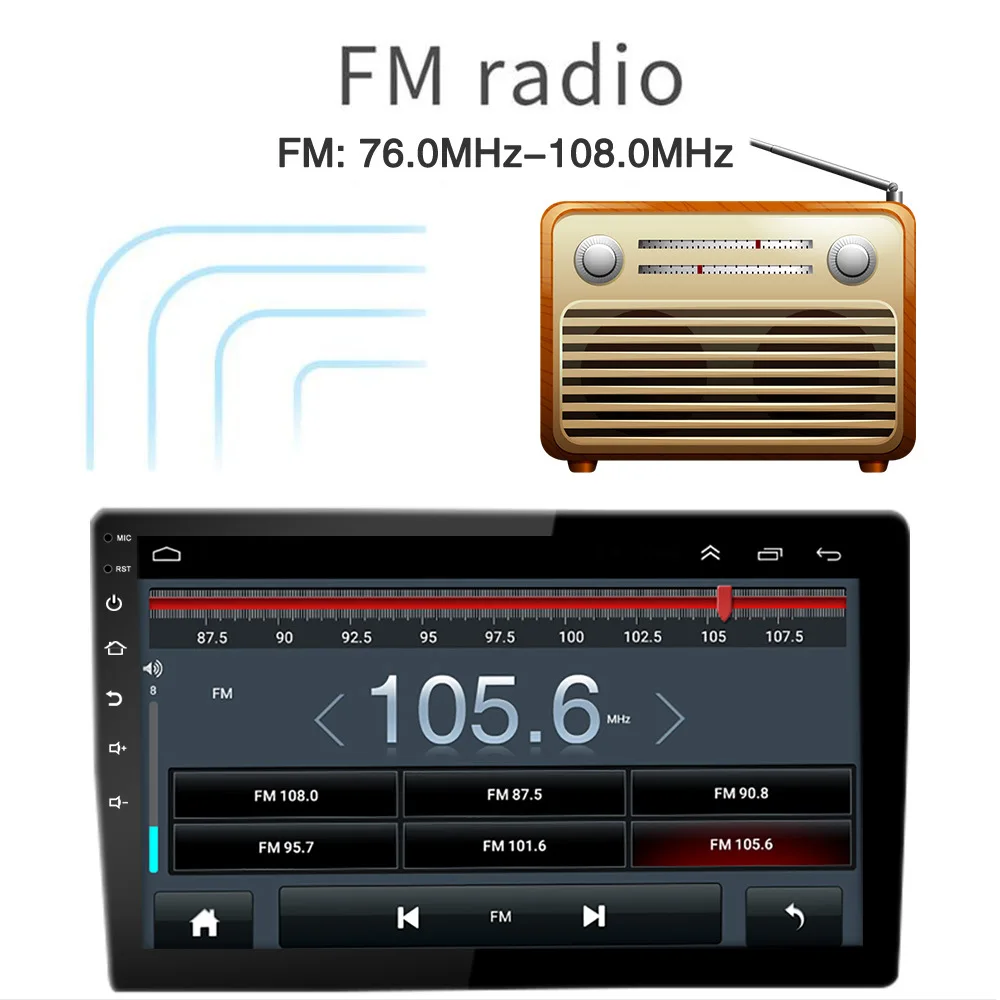  Автомобильный мультимедийный проигрыватель с емкостным сенсорным экраном 2 5D на Android 10 1 хорошего качества