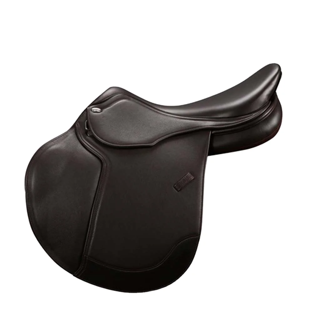 Fit and Fine Premium Brown Leather English Jumping Horse Saddle With Custom Logo All Purpose Horse Riding Saddle