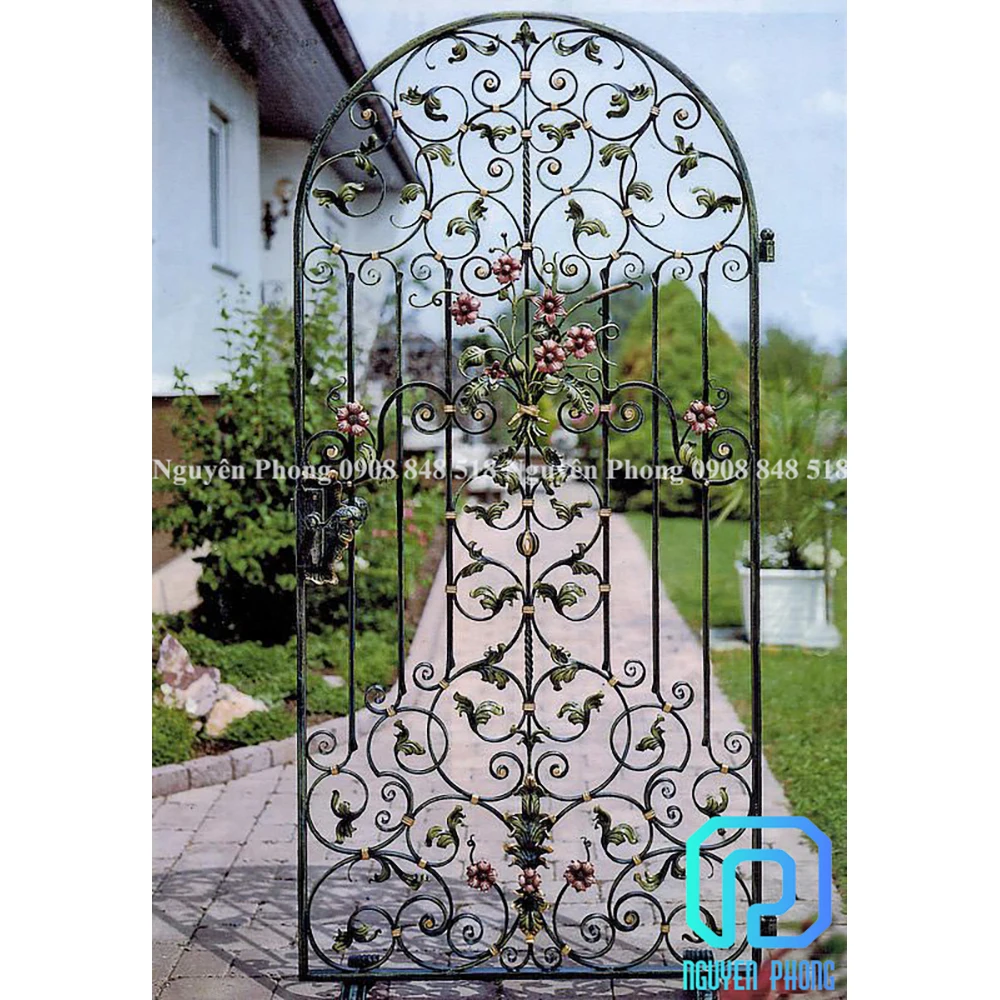 Wholesale Manufacturer High Quality Ornaments Galvanized Wrought Iron Metal Main Gates Design From Vietnam