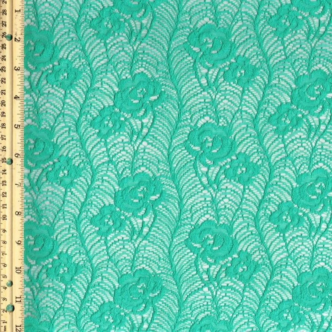 Green Topaz Botanical Natural Cotton Lace Fabric - Grow  - Style 308