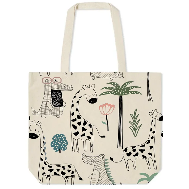 Promotional Bag Long Handle Animal Printed Jute with Fancy Pew Leather with rope designee handle made in West Bengal in India