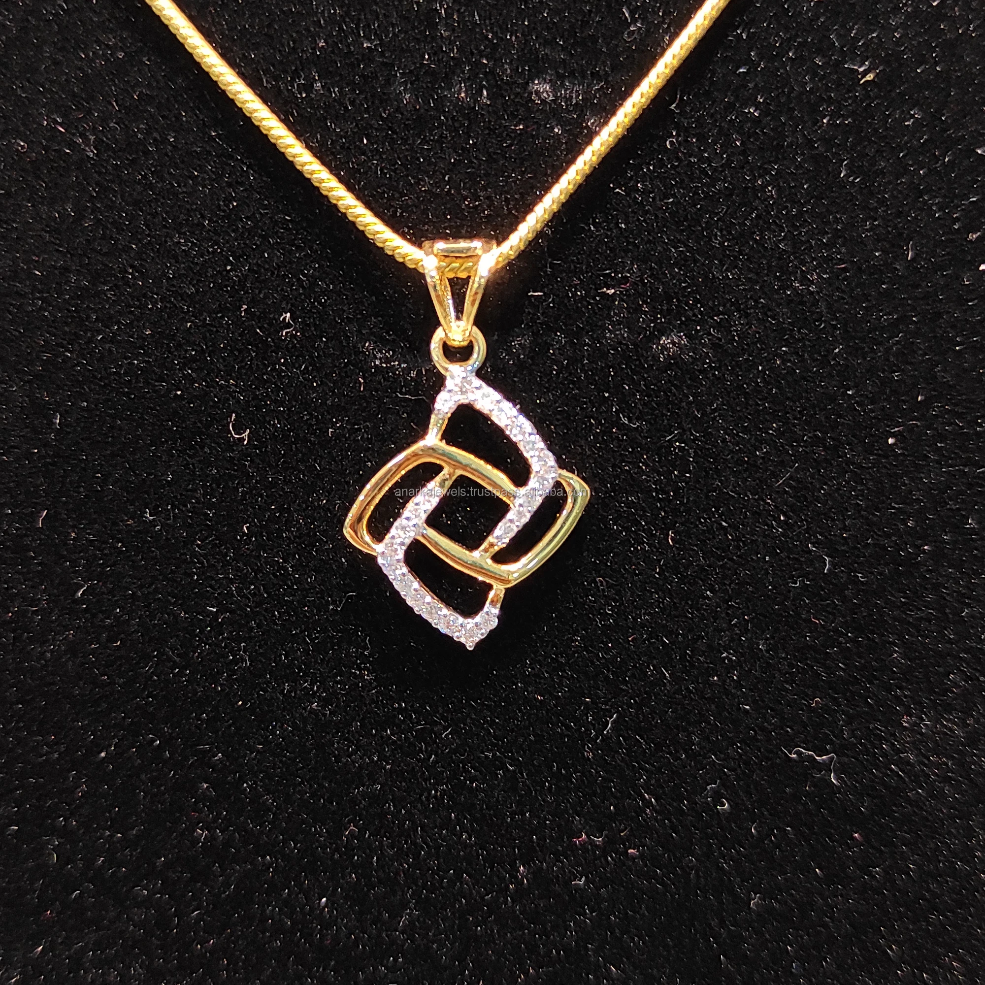 Diamond Necklace Pendant Jewelry Gold New Designer Real Natural 14K Solid Birthday for Women Yellow Pendants or Charms Gift