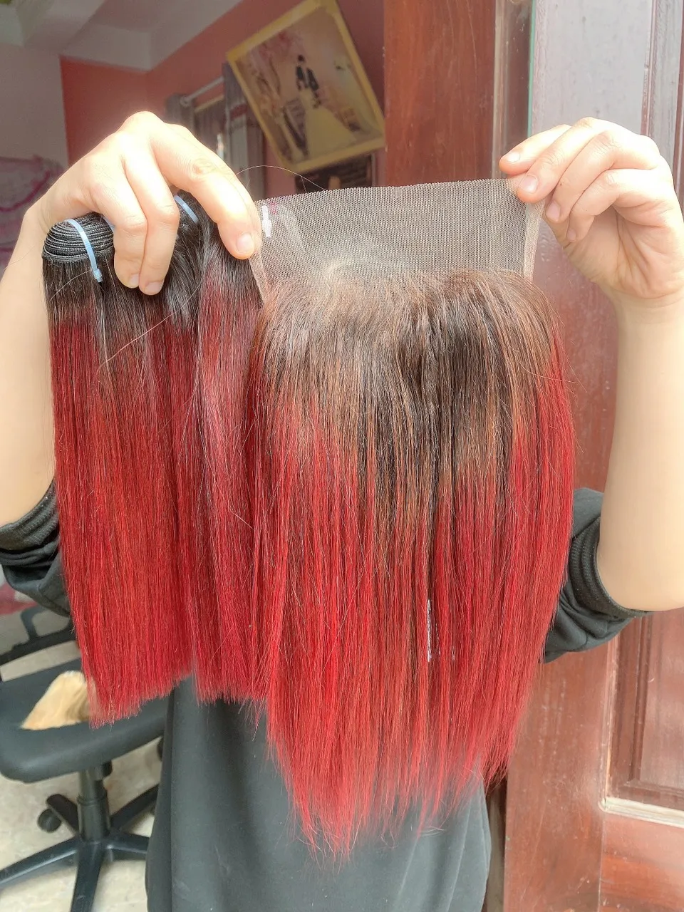 Vietnam Export Products double drawn vietnamese hair  Burgundy hair color raw vietnamese hair