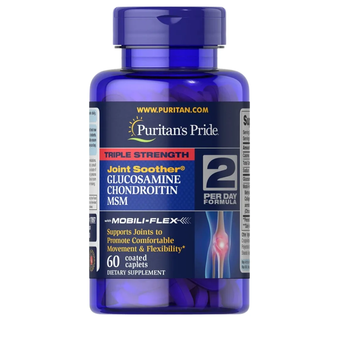 Wholesale Hot Selling Puritans Pride Triple Strength Glucosamine, Chondroitin MSM Joint Soother 60 Count Distributor USA
