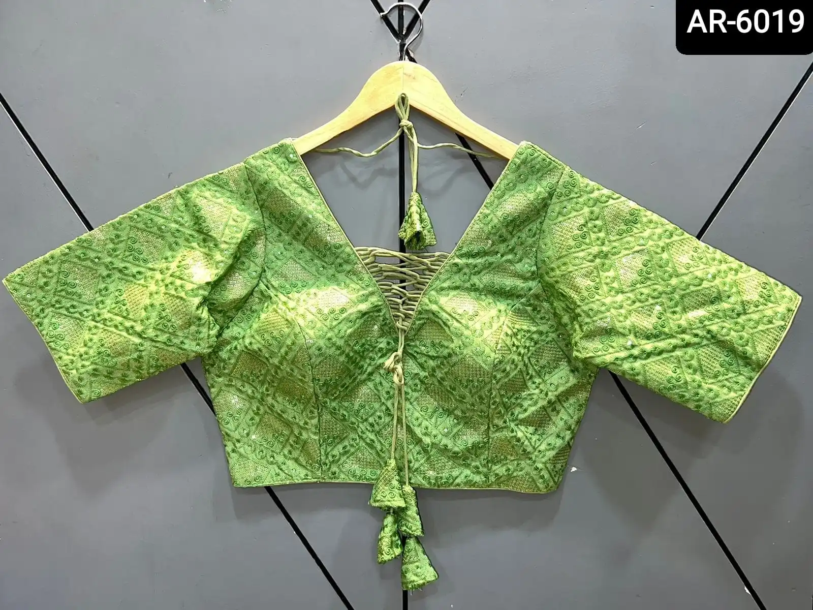 Indian Pakistani Soft Silk Cotton Thread and Glitter Sequence Embroidery Heavy Work Blouse Attractive Design for Women  and Girl