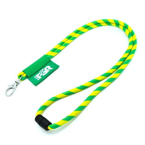 custom economy Cord ID Lanyards Promotional Round Jacquard Cord Lanyard