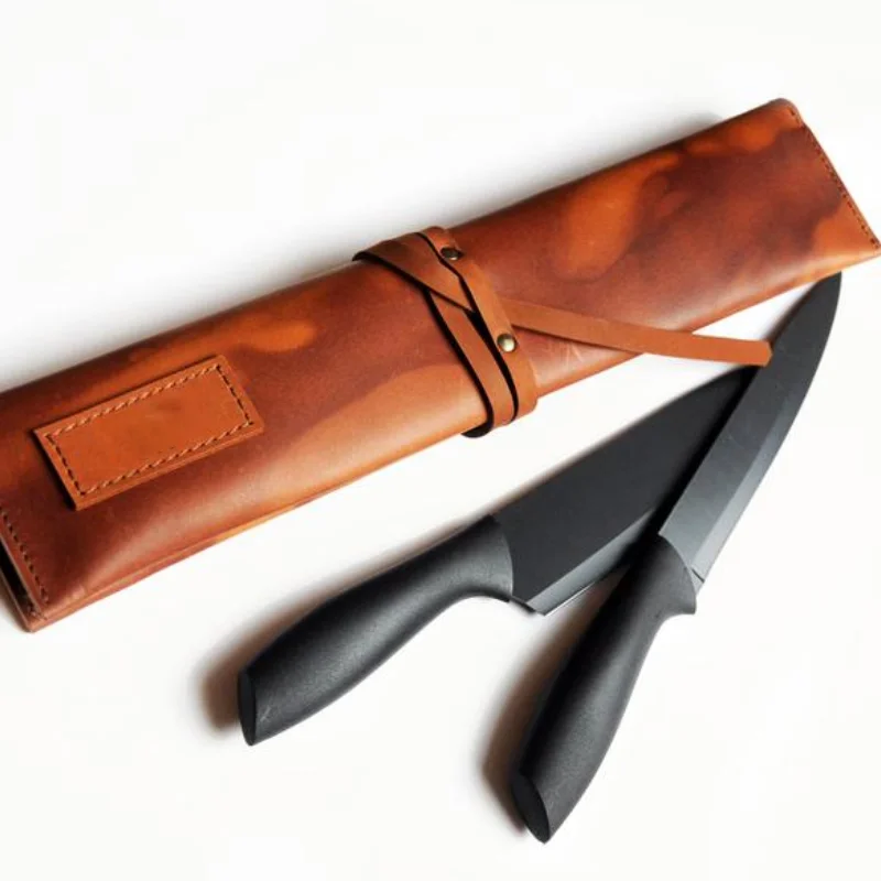 Leather Chef Knife Case, High Quality Durable Knife Pouch, Leather Knife Rolling Case