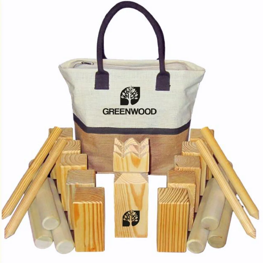 Переработанный деревянный набор kubb с индивидуальным дизайном, цветом и логотипом для игр внутри и вне помещений