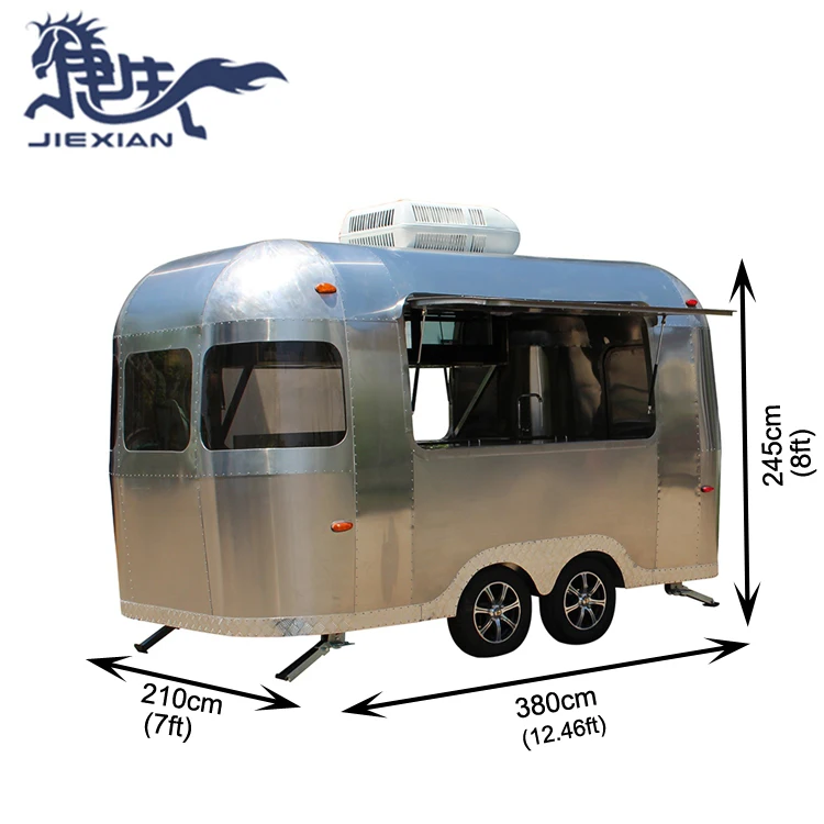 JX-BT350SS China factory  custom design airstream catering trailer food truck airstream trailers for sale