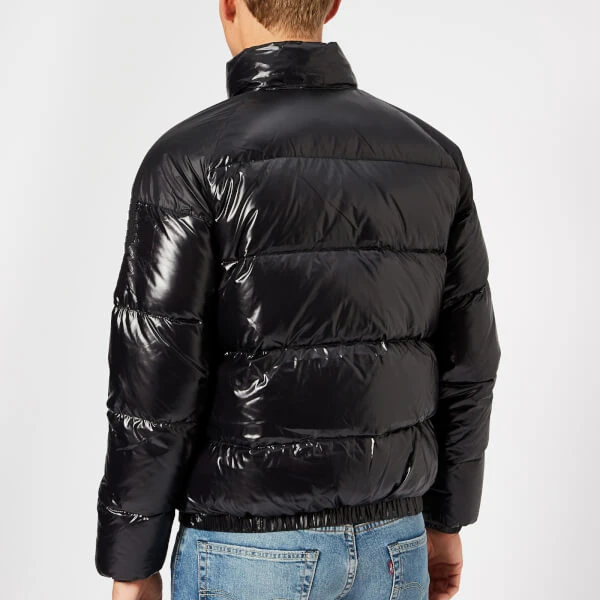 High quality fashionable casual shiny red puffer jacket mens