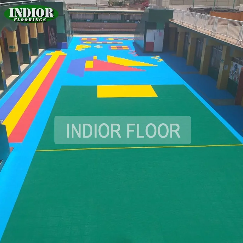 outdoor sports flooring colorful interlock paver tiles for school kids chile