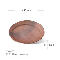 8 Inch Round Melamine Wood Platos Dishes Dinner Plates Sets Dinnerware Plastic Charger Plates