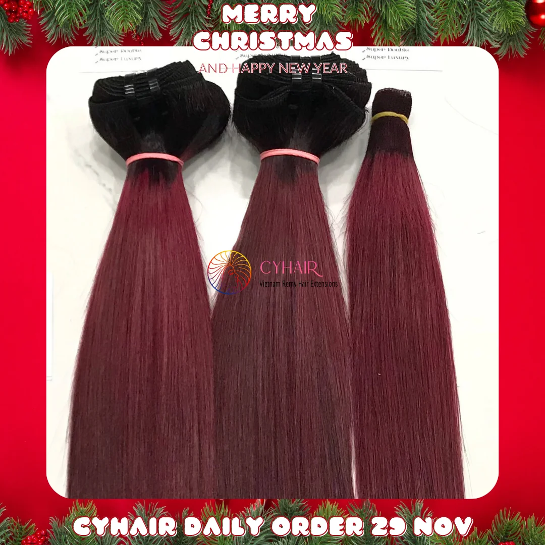 29 ноября отличный продукт на Рождество прямые человеческие волосы Remy