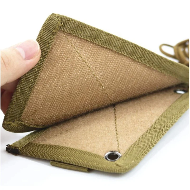 Tactical Multifunctional ID Card Pouch Neck String Lanyard Pen Holder for Outdoor