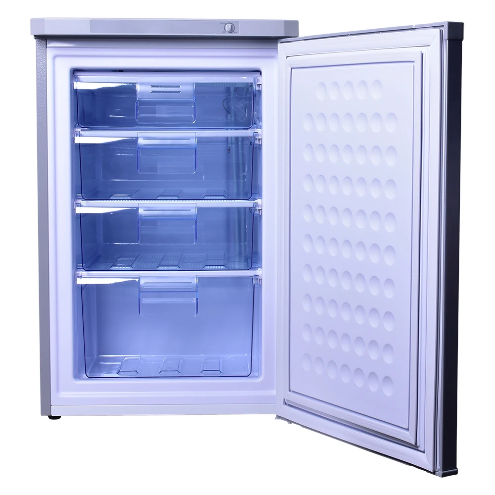 Высокая эффективность замораживания 90L Европейского энергоэффективного стандарта напольный вертикальный морозильник с 4 ящиками