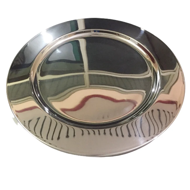 Charger Plates / Serving Plate / Metal Plate GOLD Plate Dish Round Stainless Steel Customized Pattern Engraving Polish