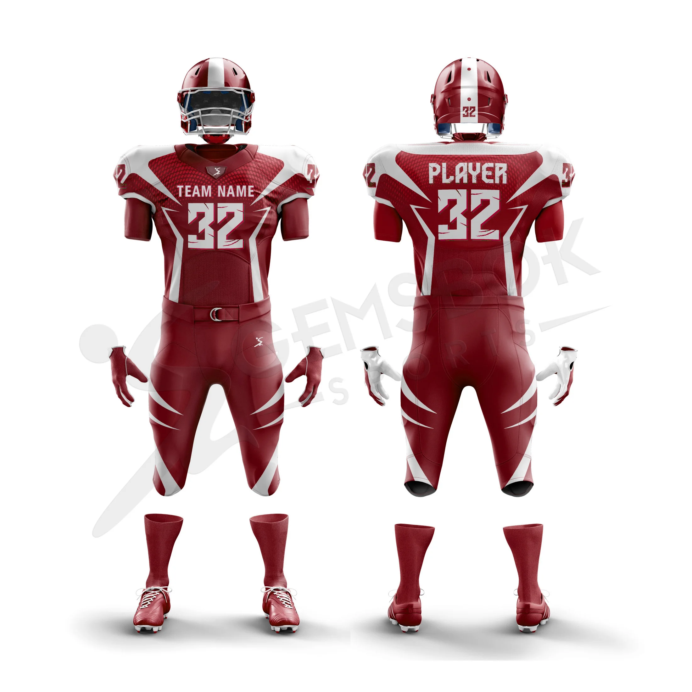 Top Quality American Football Uniforms Customized Designs Printing Sublimated Quick Dry Breathable American Football Uniforms