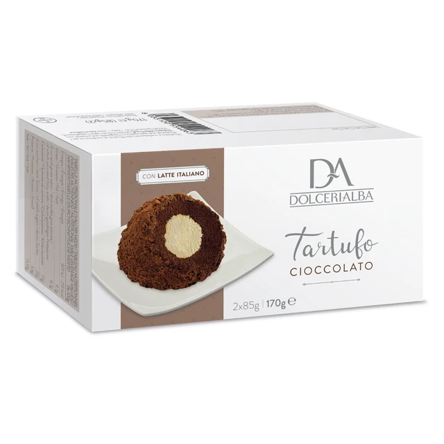 Premium Quality Italian Chocolate Tartufo Ice Cream 2 Individual Portions (85g each) 170g Wholesale
