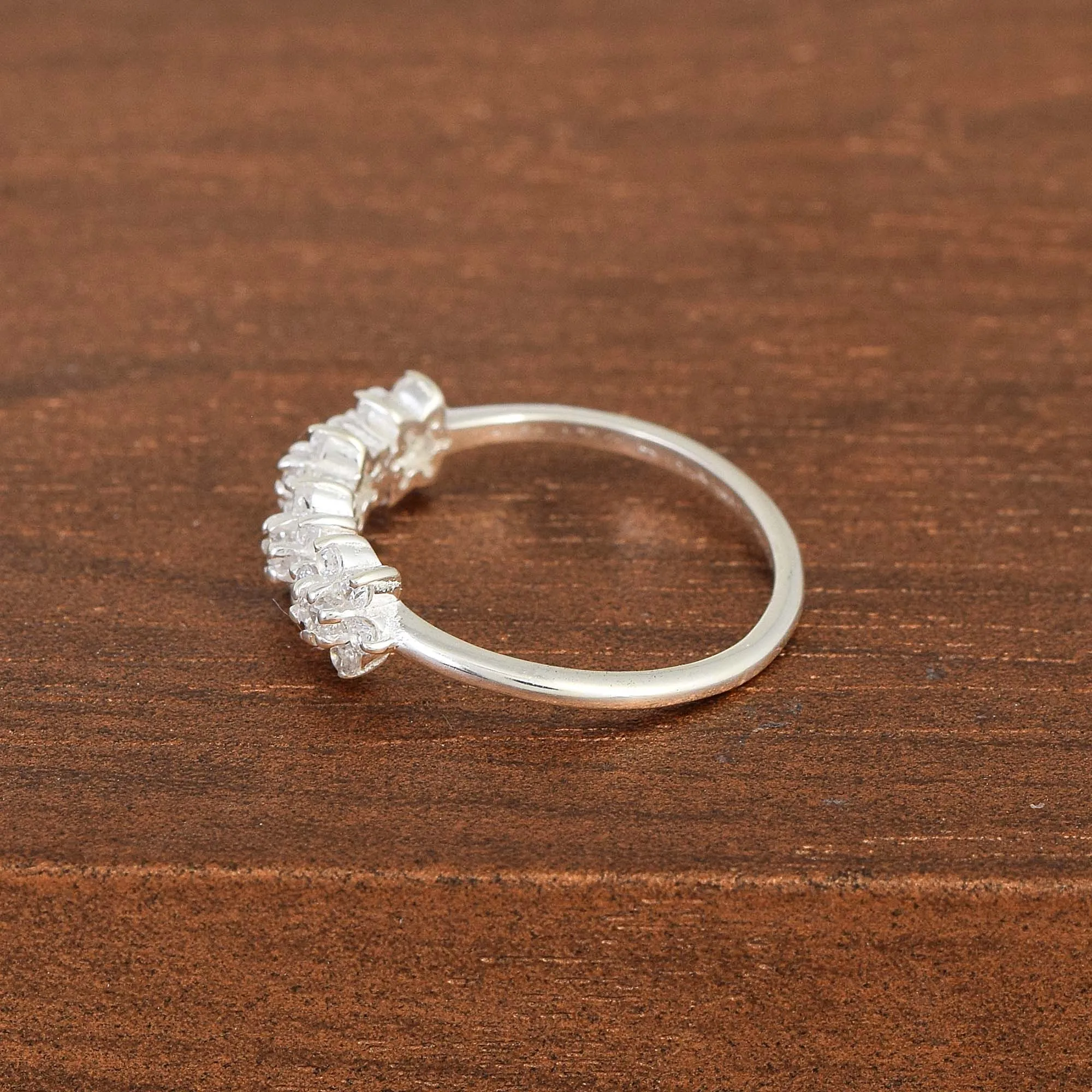 Fine Jewelry Unique Stacking Rings Engagement Diamond Wedding Ring 925 Sterling Silver 4 Prong Beautiful Cubic Zirconia CLASSIC