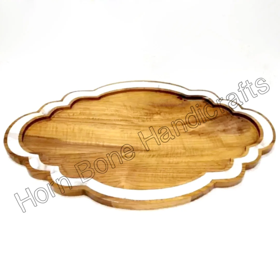 Mother of Pearl Inlay Wooden Serving Tray/ Acacia Wood Pearl Inlay Chocolate Packaging Trays Giveaways for Ramadan and Eid Gifts