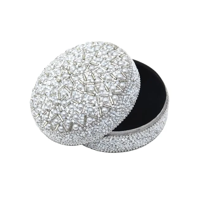 Top Quality Handmade Decorative Box India Jewellery Fashion Pearl Beaded Box At Low Budget Price