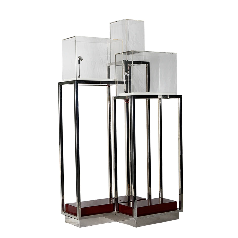Custom-made shopping mall jewelry showcase Jewelry display rack stainless steel acrylic display stand cabinet