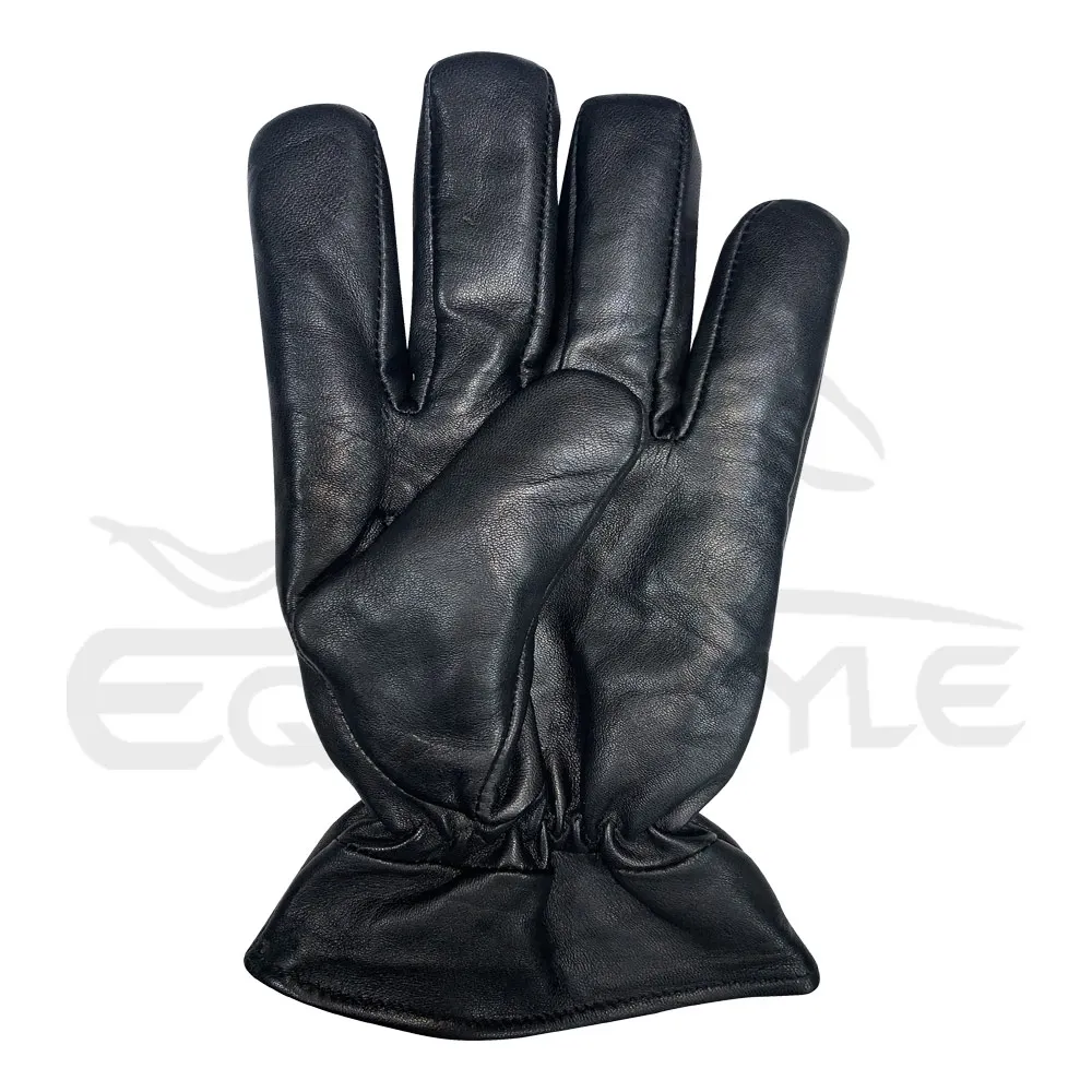 Mens Black Leather Gloves Premium Quality Twill Cuff Goat Leather Gloves XL Daily Outdoor Winter Fashion Stylish Gloves For Guys