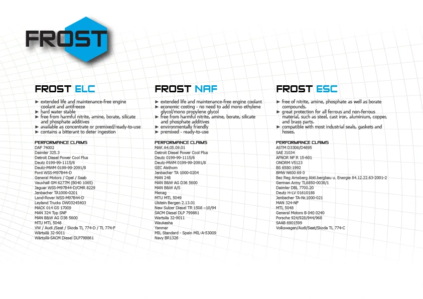 Package 200L antifreeze coolant FROST ELC EERSTA from Singapore modern engine against scaling and corrosion